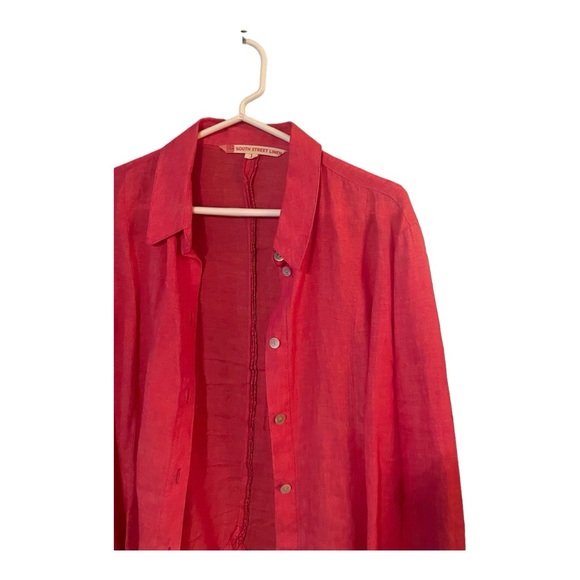 South Street Linen 💯 Linen Pink Button Down Blouse Size 1/Large - Picture 3 of 7